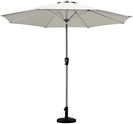 Parasol Umbrella Khaki Gazebo Patio Umbrella, Sun Protection Market Table Umbrella with Crank Handle and Push Button Tilt, for Deck Table