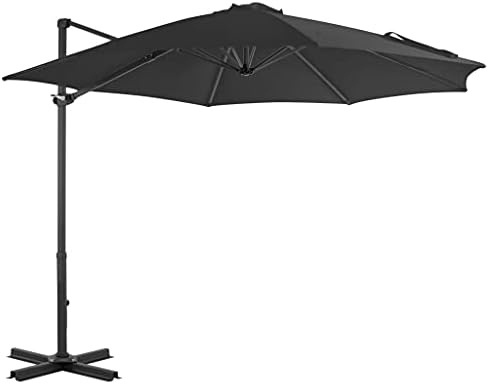 CLSDRZC Cantilever Umbrella with Aluminium Pole Anthracite 300 cm,Garden Parasol Weights,Gazebo Weights Parasols Base