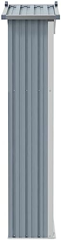 Garden Shed Grey 116x45x175 cm Galvanised Steel,Metal Garden Shed, Outdoor Galvanized Storage House
