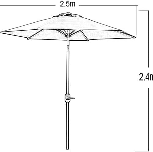 QYYZTQY Patio Parasol Garden, 2.5M Tiltable with 6 Ribs,Hexagonal Beach Umbrella for Outdoor Gazebo, Terrace, Balcony