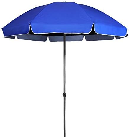 Parasol Umbrella Blue Black Market Table Umbrella, 7.9ft Outdoor Table Umbrella for Gazebo Pool, with Double Sun Protection Coating & 8 Ribs