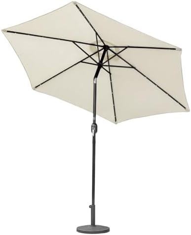 Harrier 2.7m Garden Parasol with Crank Handle & Tilt Function [5 Colour Options] – Outdoor Garden Patio Umbrella with Optional Waterproof Cover + Weights