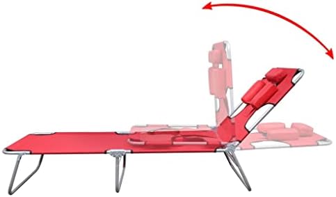 Lounge ChairBeach Chairs,Folding Sun Lounger with Head Cushion Powder-Coated Steel Red,Outdoor Chaise Lounge Folding,Outdoor Chaise Lounge Folding,Comfortable Folding Chair