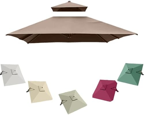 Replacement Canopy for Square Cantilever Umbrella - UV-Resistant Patio Pool Parasol Cover, Durable Offset Umbrella Top for Outdoor Yard Use