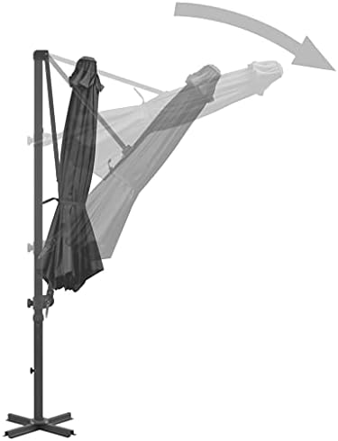 Garden parasols Cantilever Umbrella with Aluminium Pole Anthracite 300 cm,Garden Parasol Weights,Gazebo Weights Parasols Base Outdoor parasols