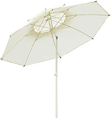 Parasol Umbrella Outdoor Market Table Umbrellas with Tilt Metal Pole, Gazebo Dock Waterproof Patio Umbrella, Great Protection Against UV Rays (Color : White)