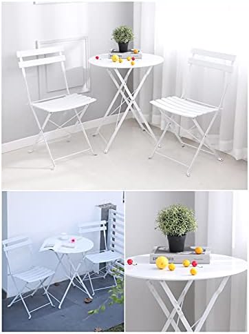 Patio Bistro Set - Outdoor Patio Furniture Sets - 3 Piece Foldable Patio Table and Chairs for Backyard Lawn Balcony