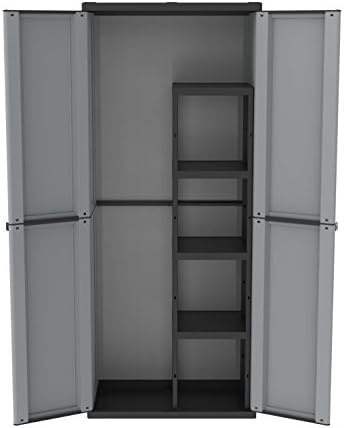 Terry, Jline 368, 2 Door Cabinet with 1 Internal Shelving and 4 Shelves - 68x37.5x163.5 cm