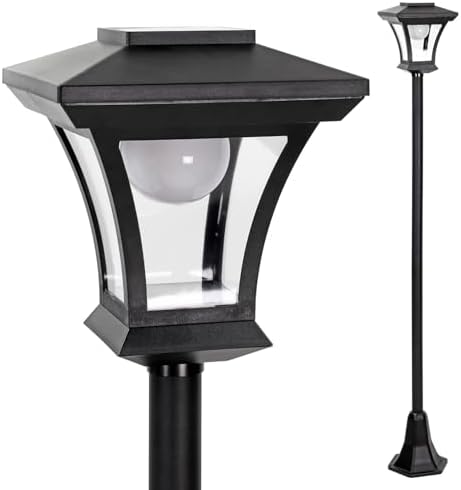 Taylor & Brown 1.5m Tall Solar Powered Lamp Post Light - LED Garden Lantern for Outdoor Lighting, Decorative Patio Lights for Pathway, Walkway, Driveway or Yard