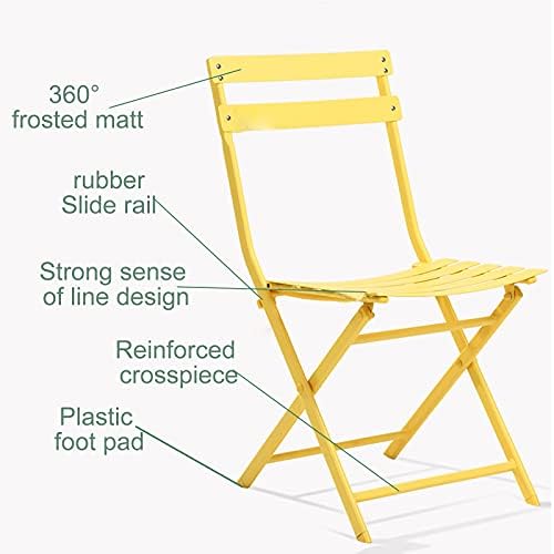 Outdoor Folding Patio Furniture Sets - 3 Piece Patio Set of Foldable Patio Table and Chairs - Metal Patio Bistro Set