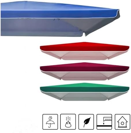 Umbrella Replacement Canopy, Garden Gazebo Canopy Replacement Cover 2.5x2.5M Outdoor Parasol Cloth for Square Canopy Tent Blue Shade Cloth for Patio and Camping
