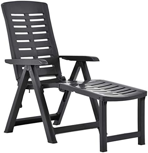 Lounge ChairFolding Chaise Lounge Outdoor, Beach Lounge Tanning Lawn Chair,Patio Lounge Chairs,Pool Lounge Chairs,Sunbathing Chair,Folding Sun Lounger Plastic Anthracite