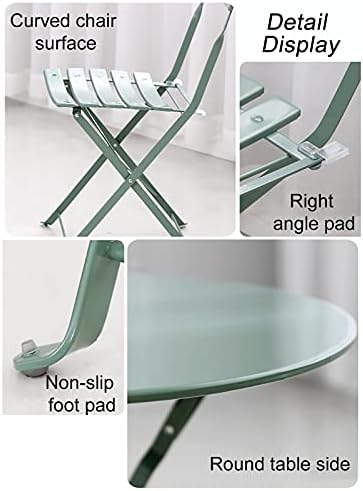 Patio Bistro Set - Outdoor Patio Furniture Sets - 3 Piece Foldable Patio Table and Chairs for Backyard Lawn Balcony