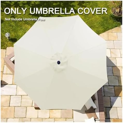6.5ft 9ft 10ft Patio Umbrella Top Canopy Replacement Cloth,6 Ribs 8 Ribs Outdoor Market Table Pool Garden Umbrella Canopy Covers(Coffee color,2.7m 9ft(6-ribs))