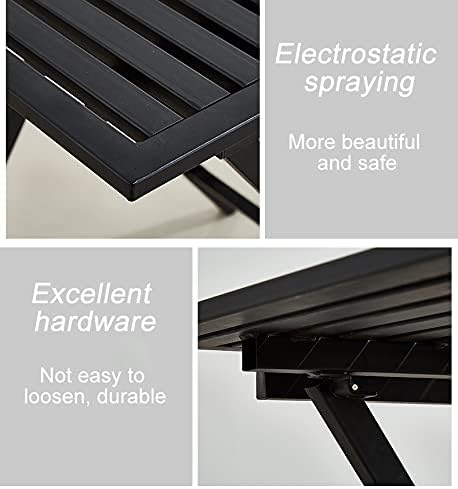 3-Piece Modern Patio Furniture Set with Slat Design - All-Weather Foldable Patio Table and Chairs with Metal Frame - Outdoor Bistro Set for Small Space, Deck, Lawn,Porch, Garden Balcony