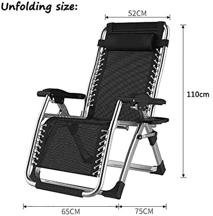 Patio Chairs Reclining Sun Loungers Zero Gravity Chaise Lounges Outdoor Garden Rocking Deck Chair For Beach Camping Supports 200kg (Color : Black)
