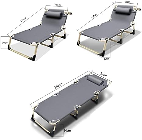 Heavy folding recliner Zero gravity outdoor sun lounger, Adjustable folding bed Portable simple single bed Hospital escort bed, Heavy office recliner, For terrace/garden/beach,Can
