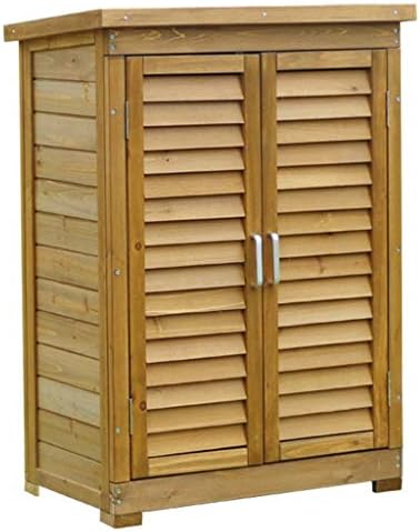 Garden Cabinets Multifunctional Outdoor Storage Cabinet Courtyard Mounted Tool Box Garage Shoe Rack Storage Shed (Color : Brown, Size : 694396cm)