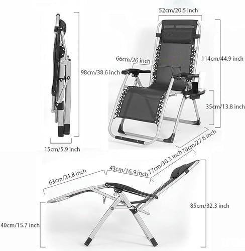 Zero Gravity Lounge Chair - Folding Outdoor Recliner for Patio & Garden, Beach Lounger, Comfortable Yard Chair for Relaxation, Lightweight & Portable Design