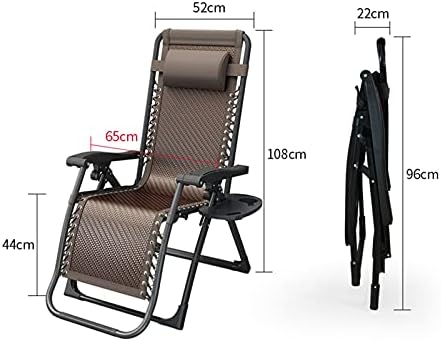 Zero Gravity Lounge Chair with Padded Seat, Adjustable Reclining Angle, Locking Mechanism, Includes Pillow & Side Cup Holder, Portable Folding Recliner, Supports Up to 350lbs (Color A)