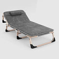 Zero Locking Outdoor Lounger Chair, Folding Sun Lounger, Recliner, Garden Chair, Adjustable Backrest, Light, Foldable-Grey + Pearl Cotton Pad (Gray + Crystal Velvet Pad)