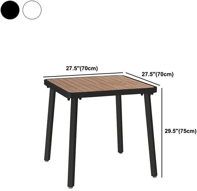 3-Piece Outdoor Dining Set Square Table And 2 Chairs For Garden Patio Yard Pub Use Rustic Wood Metal Design(Brown+White-3 Pcs Set,55" L)