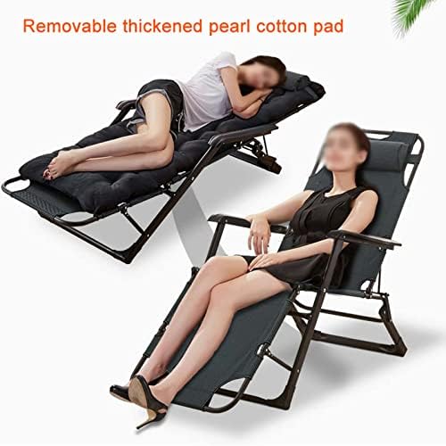 Sun Lounger Zero Gravity Chair for Garden, Outdoor Folding & Reclining Sun Lounger with Head Pillow, Deck Chair for Patio Garden Beach Pool, Max 200Kg