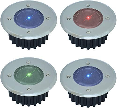 White or Colour Changing Stainless Steel Solar Powered Outdoor LED Deck Decking Lights Waterproof Weather Resistant - Pathway Garden Deck Lawn Patio or Driveway Lights (Multi, x 4)