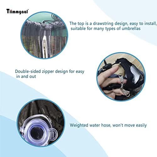 Tiimmgaal Mosquito Neting for 15FT Double-Sided Patio Umbrella Sunbrella Neting Double Zipper Water Pipe Bottom Used and for Patio Gazebo pop up canopy11x11 interchangeable