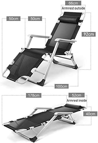Sun Lounger Garden Chairs Foldable Deck Chair Garden Adjustable Chaise Recliner, Sun Lounger with Cushion Oversize Zero Gravity Patio Foldable Chair for Heavy Duty People (Color, Blue),Blue
