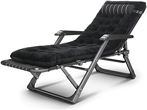 Portable Folding Adult Bed,Lounge Folding Chaise Lounge Chair with Adjustable Recline Portable Sun Lounger with Pillow and Armrest Outdoor Camping Bed for Deck Poolside and Garden Steel Fram