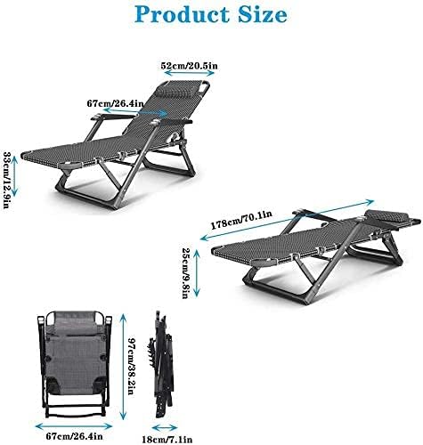 Heavy Duty Folding Lounge Chair - Zero Gravity Recliner for Camping & Garden Furniture Sets - Waterproof Metal Deck Chair & Sun Lounger for Outdoor Relaxation