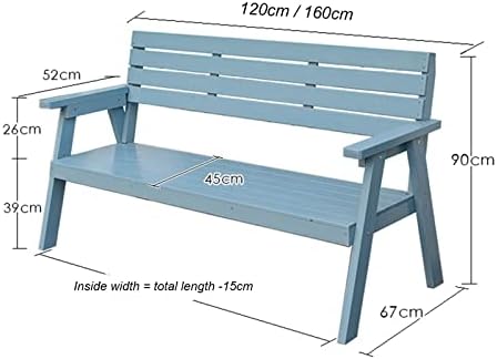 This Yellow Wooden Garden Bench Loveseat Chair with Backrest & Armrests, 2-3 Seater Slatted Design Outdoor Patio Furniture for Balcony, Deck, Porch & Park - Modern Rustic Yard Accent