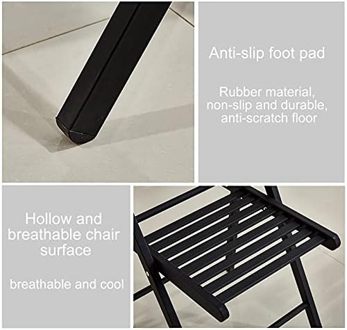 3-Piece Modern Patio Furniture Set with Slat Design - All-Weather Foldable Patio Table and Chairs with Metal Frame - Outdoor Bistro Set for Small Space, Deck, Lawn,Porch, Garden Balcony
