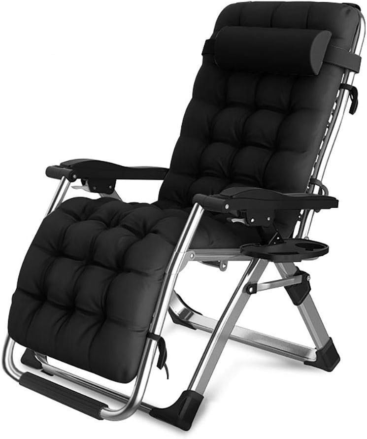 Patio Chairs Reclining Sun Loungers Zero Gravity Chaise Lounges Outdoor Garden Rocking Deck Chair For Beach Camping Supports 200kg (Color : Black)