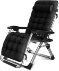 Patio Chairs Reclining Sun Loungers Zero Gravity Chaise Lounges Outdoor Garden Rocking Deck Chair For Beach Camping Supports 200kg (Color : Black)