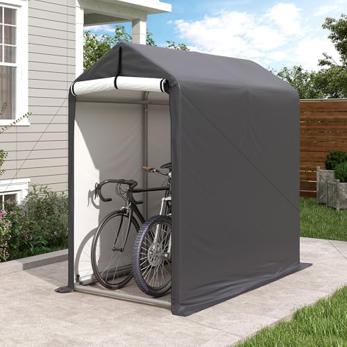 Outdoor Storage Shed 6 x 3Ft Heavy Duty Portable Storage Shelter with Roll-up Zipper Door for Bike, Mower, Garden Storage, CWG001