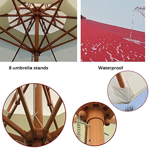 Garden Umbrella Parasol Garden Sun Parasol, Umbrella For Outdoor Patio, Sun Shade For Outdoor Beach, Outdoor Sunshade Canopy, With Crank Handle, For Yard Pool Table Parasol, Without Base (Da
