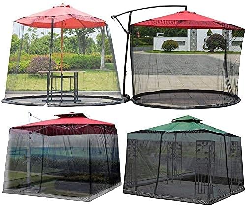 Outdoor Garden Umbrella Your Parasol into a Gazebo Black Umbrella Cover Mosquito Netting Screen for Patio Table Umbrella Garden Deck Furniture Zippered Mesh Cover (Color : C)