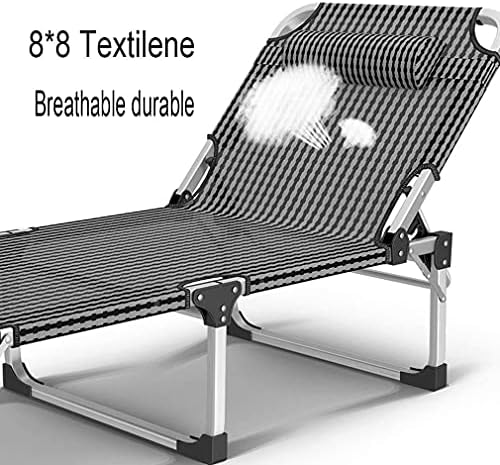 Sunbed Aluminium Sun lounger Adjustable Backrest Folding Recliner Chair with Removable Headrest and Pad Garden Furniture (#2)