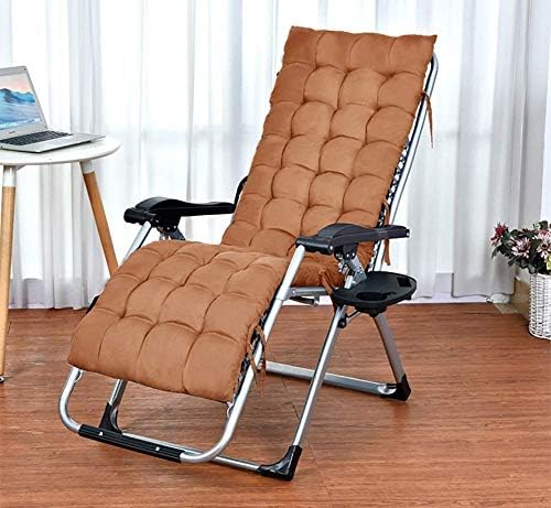 Sun Lounger Garden Chairs Oversize Zero Gravity Locking Patio Lounger Chair in Garden &Outdoors Home Lounge Chair Folding Beach Deck Chair with Cotton Pad Supports 200kg (Color, Brown),Brow