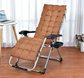 Sun Lounger Garden Chairs Oversize Zero Gravity Locking Patio Lounger Chair in Garden &Outdoors Home Lounge Chair Folding Beach Deck Chair with Cotton Pad Supports 200kg (Color, Brown),Brow