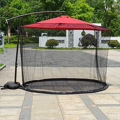 Outdoor Garden Umbrella Your Parasol into a Gazebo Outdoor Patio Umbrella Netting Screen Mosquito Garden Water-Resistant with Zipper Door And Polyester Mesh Nettingols for Camping
