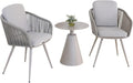 3 Piece Patio Bistro Set - Outdoor All Weather Woven Rope Patio Furniture Sets with Cushions - Patio Conversation Set for Balcony, Garden, Balcony, Deck, Backyard