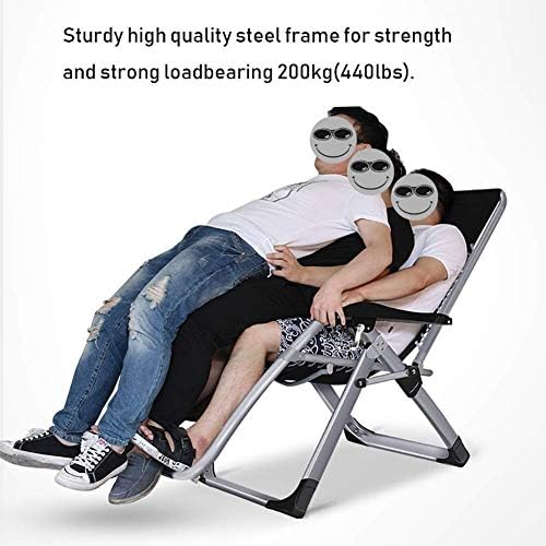Lounge ChairOversize Zero Gravity Locking Patio Lounger Chair in Garden Outdoors Home Lounge Chair Folding Beach Deck Chair with Cushions Supports 200kg