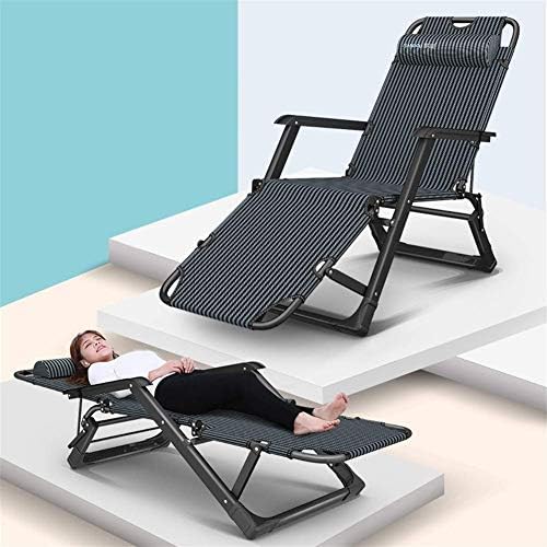 Garden Loungers And Recliners Folding Adjustable Sun Lounger Chair With Breathable Synthetic Fabric sunbed Recliner For Beach Pool Outdoor Patio Camping Feet Steel Textilene (Black)