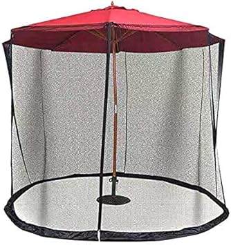 Outdoor Garden Umbrella Your Parasol into a Gazebo Garden Mosquito Cover Net Patio Umbrella Screen with Zipper Doorols for Indoor and Outdoor, Camping (Color : Black, Size : 275 X