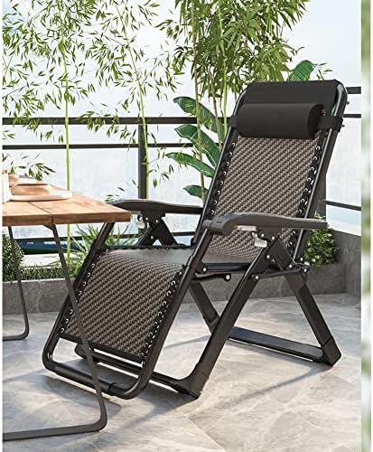 Zero Gravity Lounge Chair with Pillows & Massage Armrests - Adjustable Outdoor Recliner for Poolside, Patio & Beach - Folding Steel Lounge Chair (Brown + Cushion D)