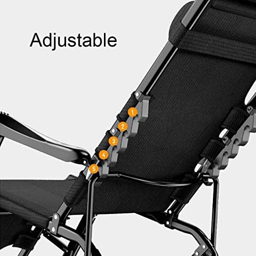 Balcony Office Relaxing Chair Reclining Sun Lounger Chair with Cushions Padded and Footrest for Garden Outdoor Camping Pool Beach Design | Black Folding Sunlounger Recliners Deck C Happy