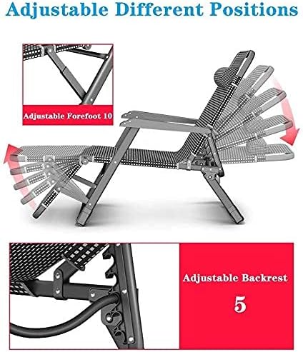 Heavy Duty Folding Lounge Chair - Zero Gravity Recliner for Camping & Garden Furniture Sets - Waterproof Metal Deck Chair & Sun Lounger for Outdoor Relaxation